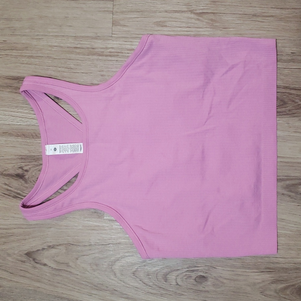 Lululemon Ebb to Street Cropped Racerback Tank Top *Dahlia Mauve Size 12